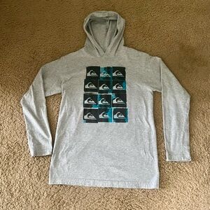 Quiksilver Boys Large Long Sleeve Casual Hooded Lightweight Shirt Pre Owned
